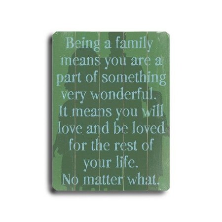 ONE BELLA CASA One Bella Casa 0003-9127-26 14 x 20 in. Being a Family Means to You Planked Wood Wall Decor by Lisa Weedn 0003-9127-26
